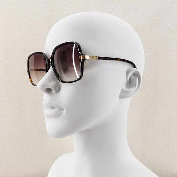 Gucci GG1448 Square Sunglasses Tortoise Brown OS - Picture 10 of 15